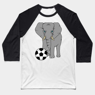Elephant as Soccer player with Soccer ball Baseball T-Shirt